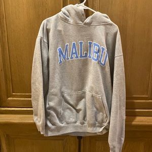 Brandy Melville, sweatshirt, Grey with white and blue lettering